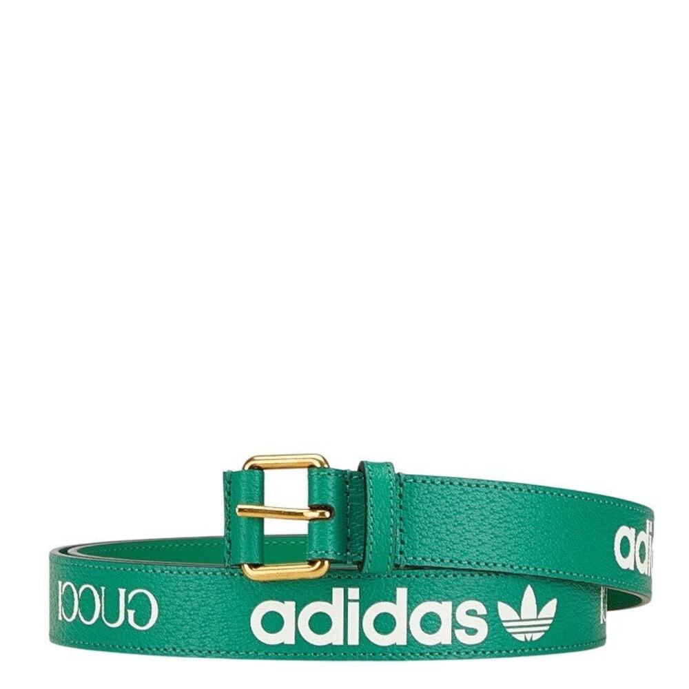 Gucci x Adidas Logo Leather Belt Green